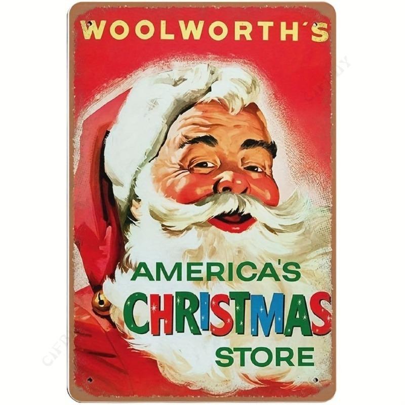 Vintage Christmas Tree Metal Sign, Indoor Outdoor Wall Decor