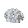 Korean-Style Children's Vertical Stripe Shirt: Trendy Casual T-Shirt for Boys and Girls 2025, Small To Medium Kids