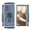 For Motorola Edge 50 5G Phone Case WANLONFENG PC TPU Back Cover Kickstand with Tempered Glass
