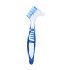 Denture Cleaning Brush Multi Layered Bristles False Teeth Brush Bristles Ergonomic Rubber Handle Oral Care Tool