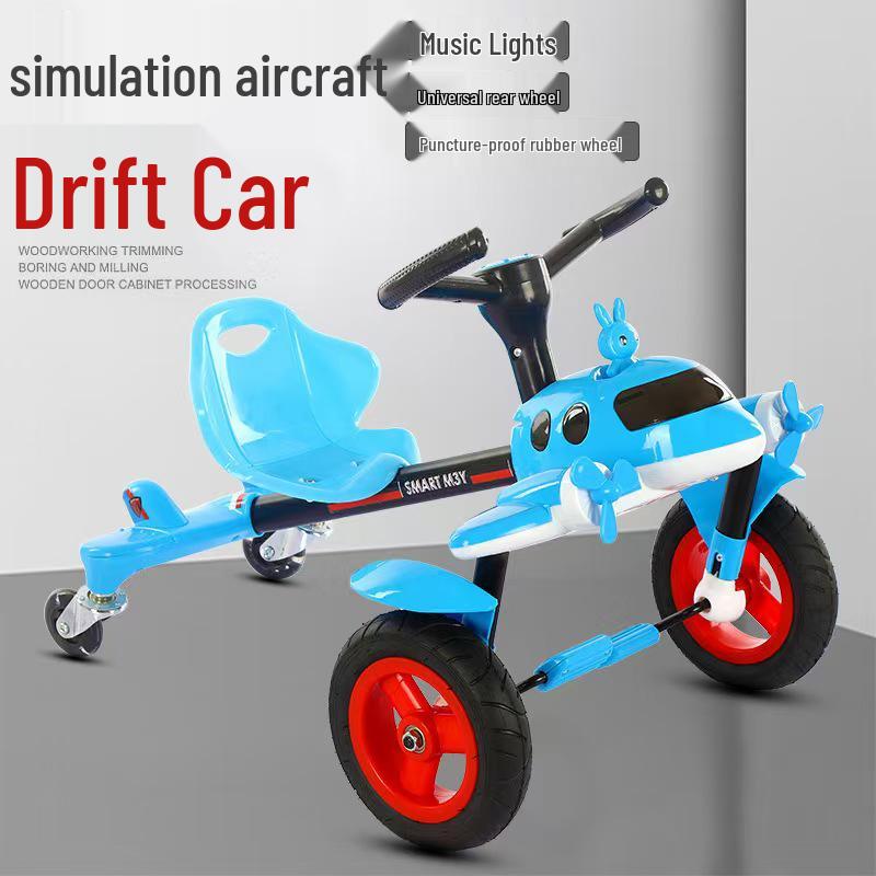 

Детский дрифт-карт: 4-колесный педальный трехколесный самокат в стиле самолета