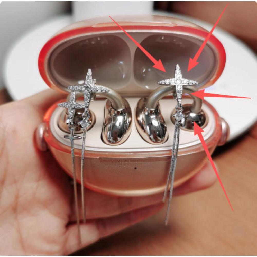 Cute Sparkling Diamond Cherry Blossom Bluetooth Earphone Case Decoration, Fashion Rhinestone Flower Earphone Accessory for Women, 1PC