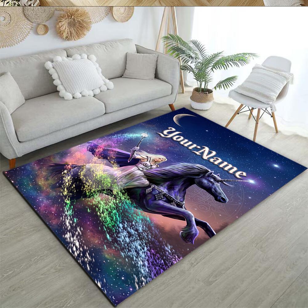 Gothic Illustrations Customizable Name Floor Rug Office Rug Design for Bedrooms Dining Room Kitchen Living Rooms Antislip Carpet Office Home Decor