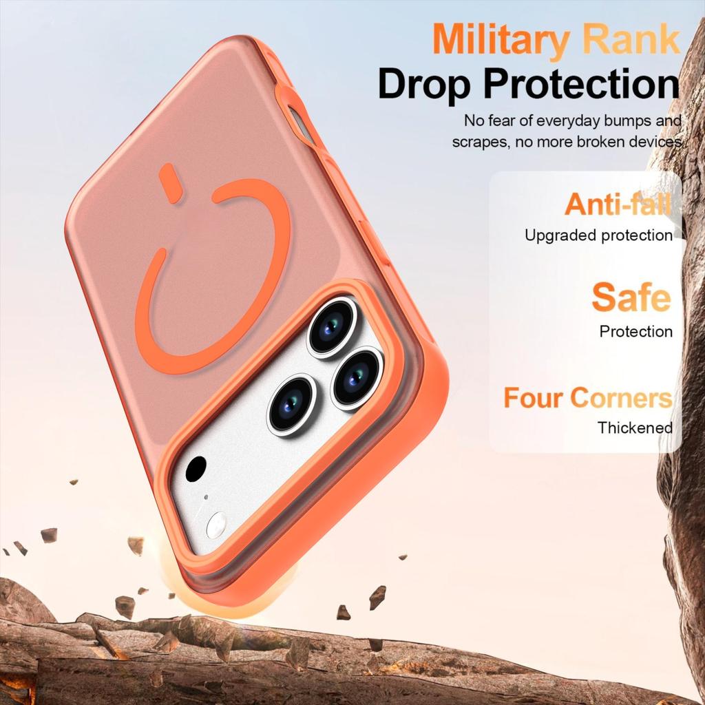 Simple Casual Magnetic PC Case For iPhone 17 Pro Max 16 Plus Fingerprint Proof Shockproof Comfortable Grip Durable Cover