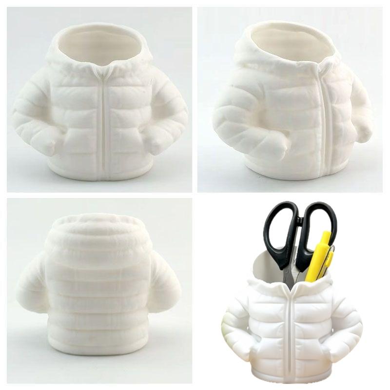Creative Down Jacket Pen Holder, Office Decoration, Classroom Desktop Pen Holder, Holiday Gift
