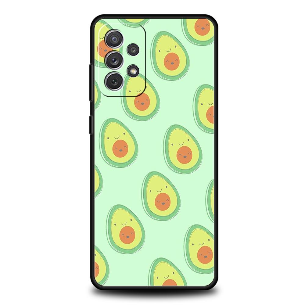 Cute Avocado Phone Case for Samsung Galaxy A55 A35 A17 A07 A15 A13 A25 A51 A71 A72 A73 A32 A52 A52S A41 5G Soft TPU Shell Fundas