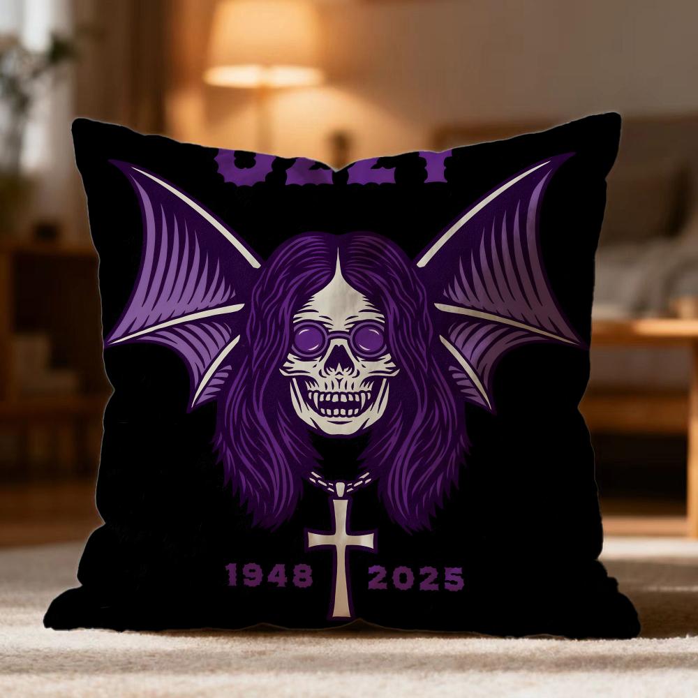 Fashion O-OOzzy Osbourne Cushion Cover Soft Washable Pillow Case Multi-Scene for Couch Bed Travel Office Use