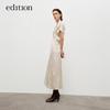 Edition Eastern Jacquard V-Neck Silk Blend Long Dress