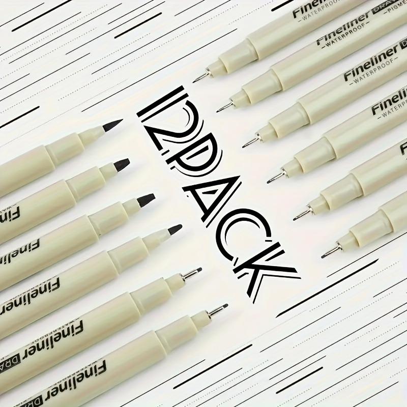 12PCS fine line waterproof ink pen set 12pcs бежевый