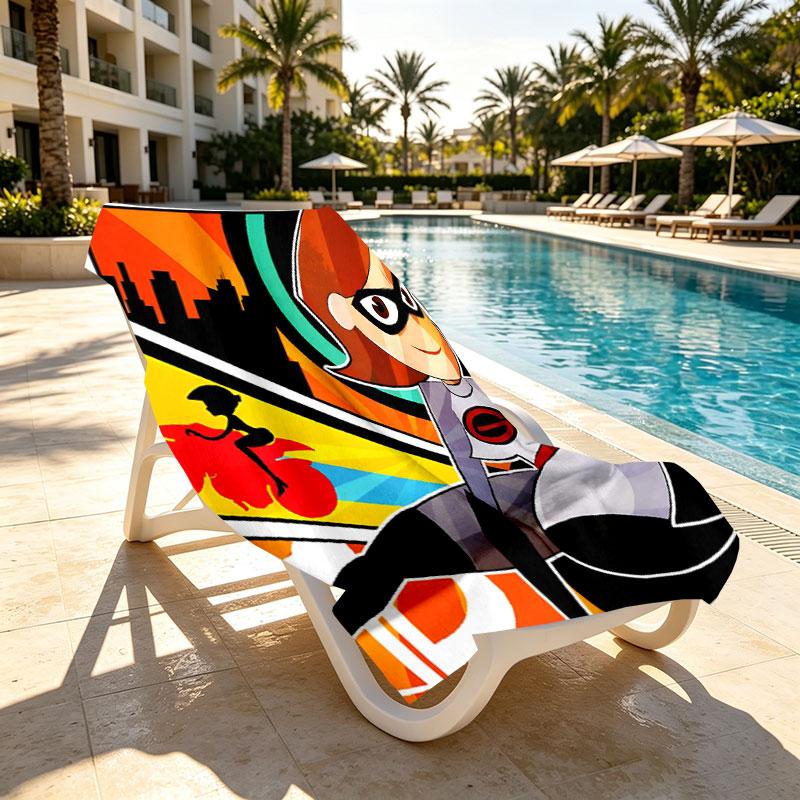 Incredibles Print Beach Towel Design, Soft, Lightweight. for Home Bathroom, Spa, Pool, Yoga, Surfing, Camping, Gift for Family, Friend