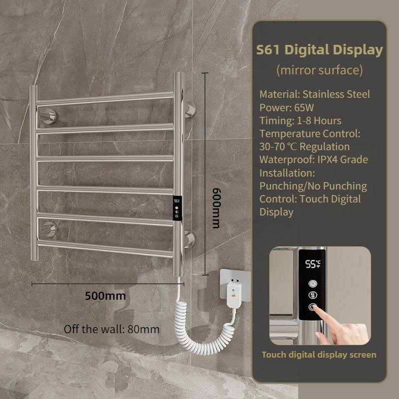 

Бытовая Гостиничная Интеллектуальная Электрическая Вешалка для Полотенец Ванная Комната Постоянная Температура Сушка Стерилизация Держатель для Полотенец S61 Mirror style