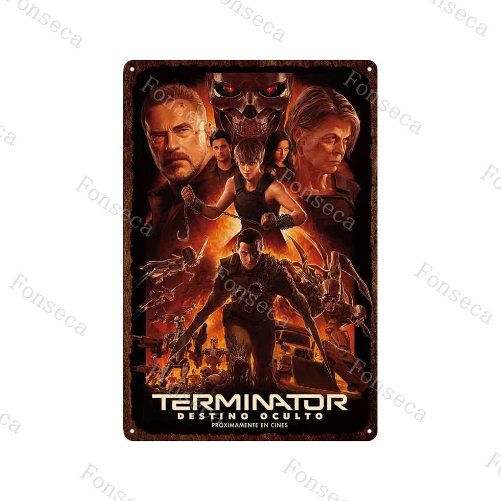 Terminator 2 Movie Metal Poster Tin Sign Classic Movies The Terminator Metal Plates Home Decoration Wall Art Iron Paining