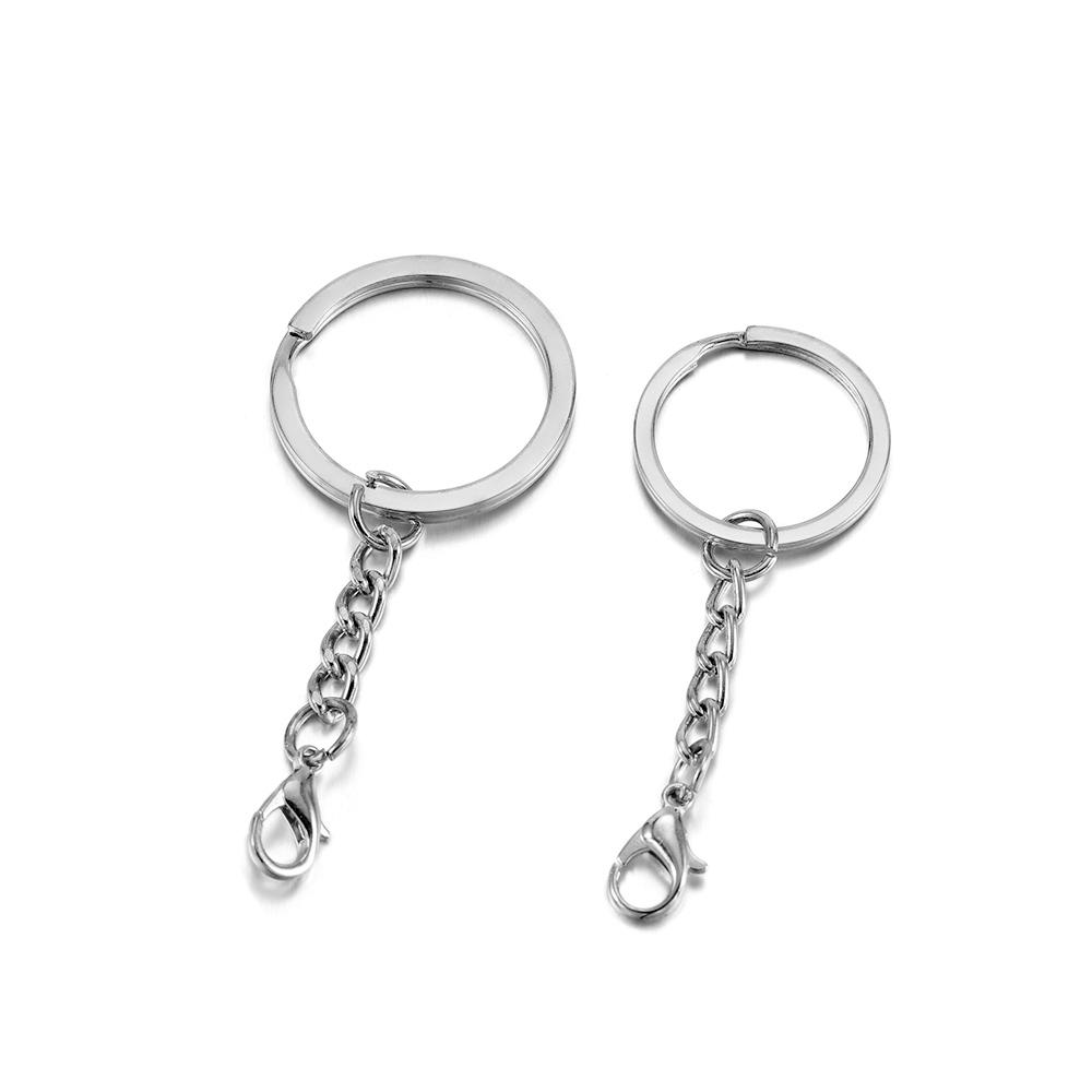 10/20pcs 25 28 30mm Screw Eye Pin Key Chain Key Ring With Eye Screws Round Split Keyrings For DIY Jewelry Making Accessories