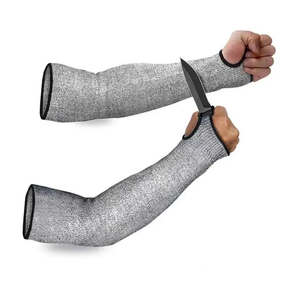 Agujero para el pulgar 5 HPPE Resistente al corte Manga para el brazo a Prueba de mordeduras Antiabrasión Protector de seguridad Manga para el brazo 15/20/25/30/35/40/45cm