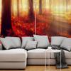 Autumn Maple Leaves Sun Golden Forest Window Curtains Scenic Curtains for Living Room Decorative Items Living Room