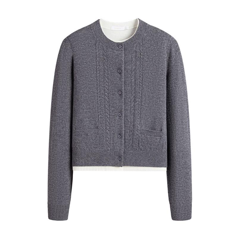 Navigare Women's Faux Two-Piece Wool Cardigan