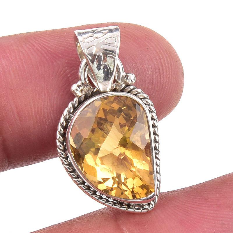

Натуральный цитрин драгоценный камень 925 пробы серебро подарок ювелирное изделие кулон 1 H7L86