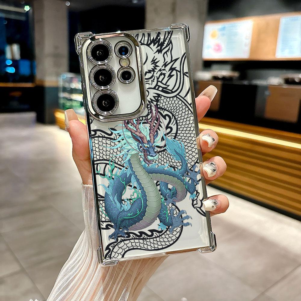 Coque For Galaxy S26 Ultra Fashion Dragon God Phone Case For Samsung S26 S25 S24 S23 S21 Ultra S20 FE S25 Plus 5G Silicone Cover