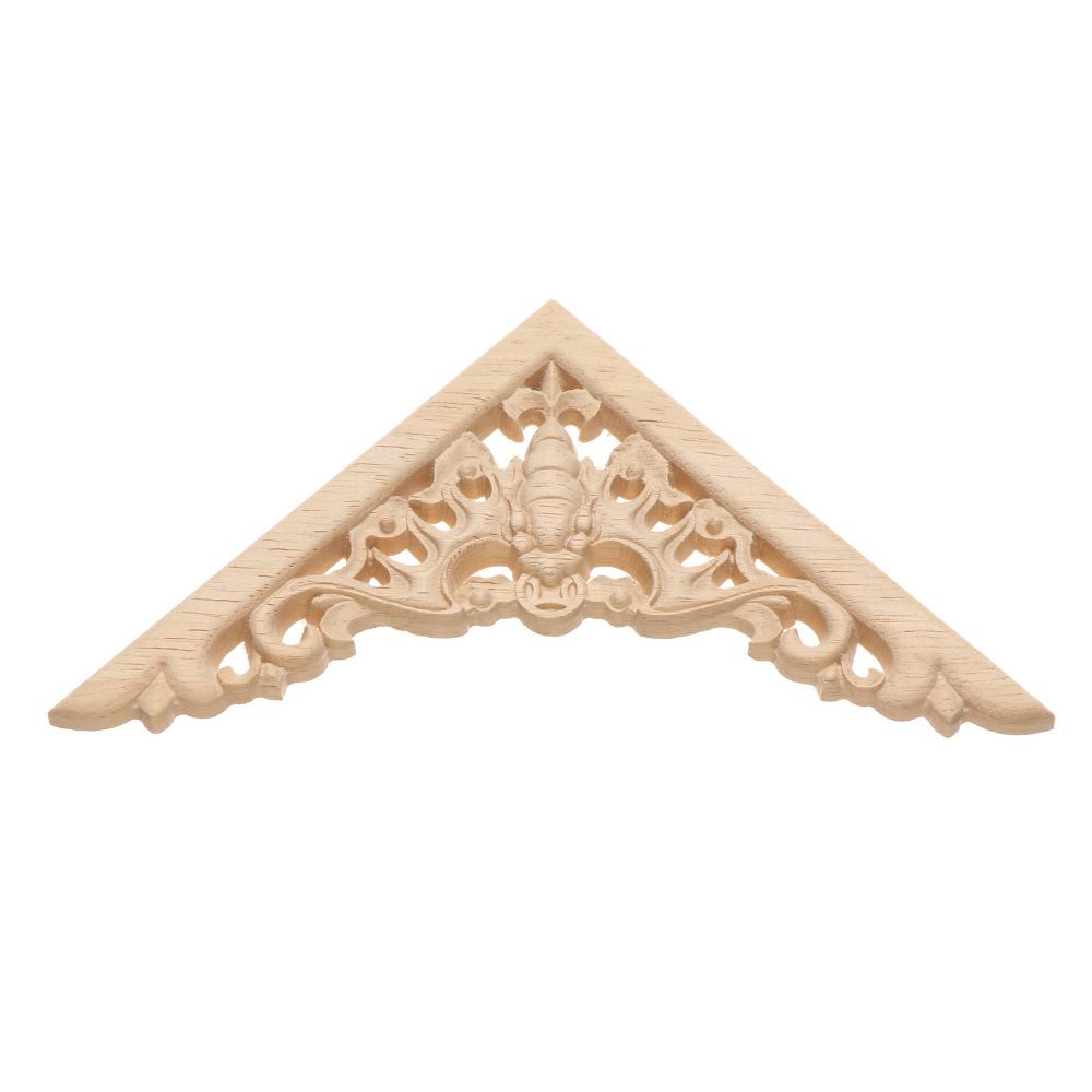 Floral Wall Door Decoration Furniture Parts Woodcarving Decorative wooden Figurines Crafts Corner Appliques Frame Wood Carved