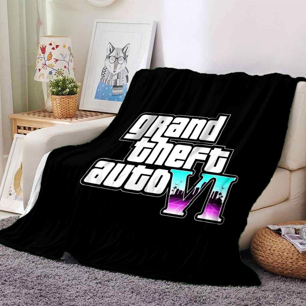 1pc Grand Theft Auto Soft Flannel Blanket with Designer Print A cozy blanket for all seasons, perfect for the couch, bed, office