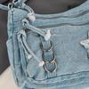 Denim Bag Multi-zipper Retro Crossbody Bag Middle-aged Mother Bag