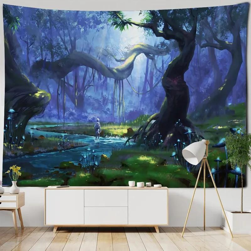 

Волшебный лесной замок узор гобелен украшение для дома гобелен спальня гостиная гобелен 100x75cm