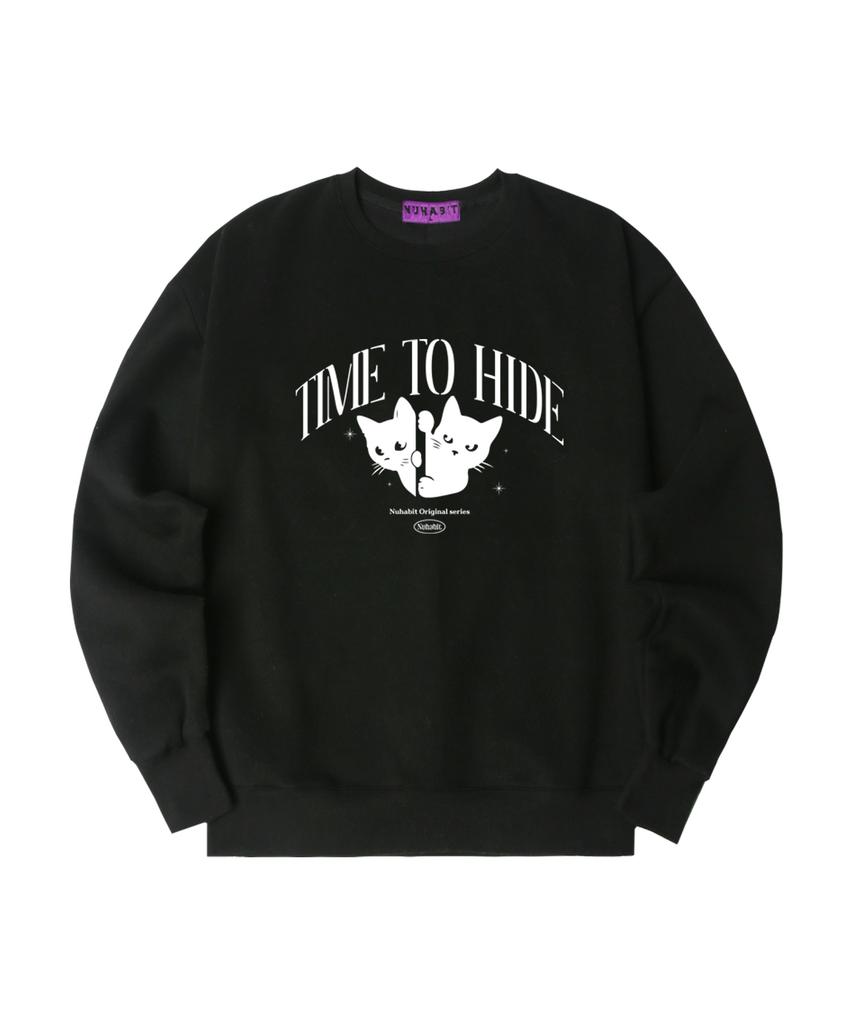 NUHABIT N/H Time To Hide Oversized Fleece-Lined Sweatshirt_Black (Som4-4Nh1212)