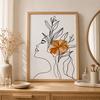 Abstract Line Wall Art, Fashion Woman Flower Canvas Painting Modern Poster Prints Bedroom Living Room Wall Decor