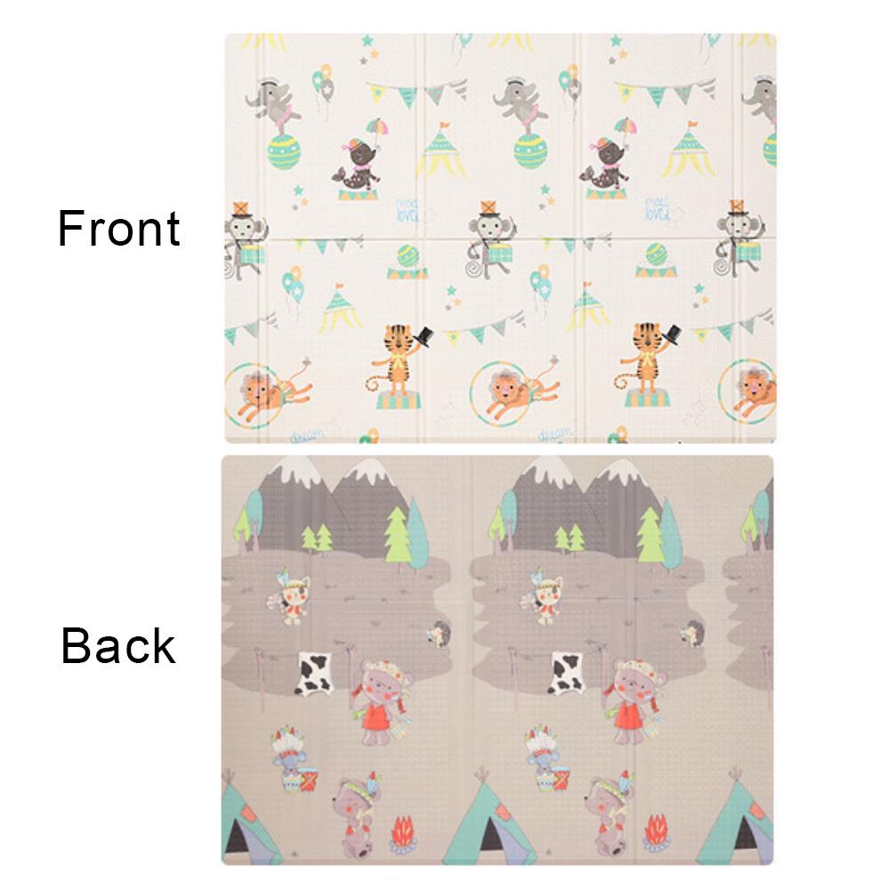 2x1.5m Infant Foldable Cartoon Baby Play Mat Babe Carpet Children Crawling Pad Game Picnic Carpet
