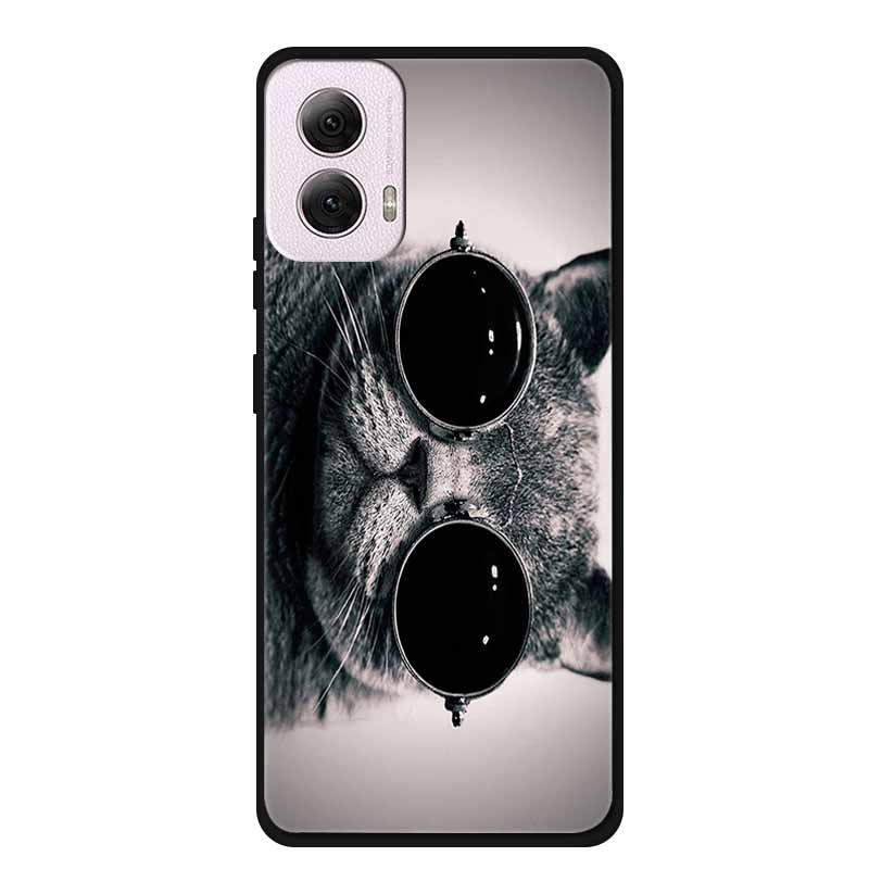 For Moto G Power 2024 Case TPU Animals Soft Silicone Phone Cases For Motorola G Power 2024 5G Wolf Protector Original Back Cover
