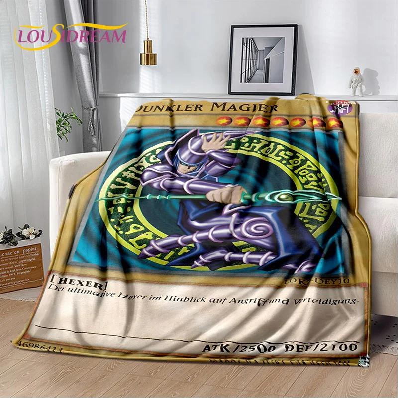 3D Monster Gold Card Cartoon Yu-Gi-Oh Anime Dack Magician Game Soft Flannel Blanket for Bed Bedroom Sofa Picnic,Outdoors Leisure