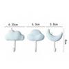 Creative Cute Cloud Shape Nail-free Wall Clothes Hooks Kids Room Decorative Key Hanging Hanger Kitchen Storage Hook