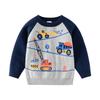 Autumn and Winter Sweater Construction Car Double-Layer Cotton Thread Children's Clothing