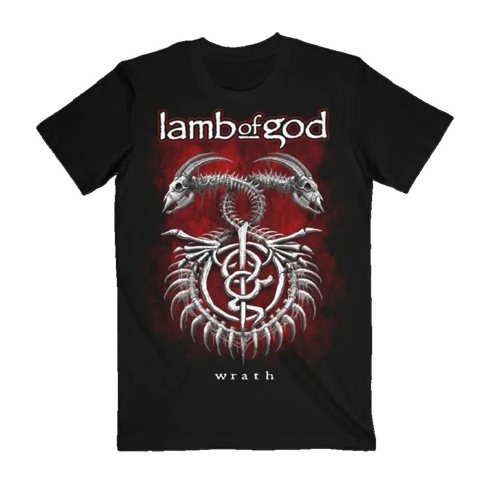 

2025 Горячая Распродажа Летняя Хлопковая Футболка Lamb of God Череп Американский Рок Хэви Трэш Металкор Музыкальная Группа Мужская Уличная Футболка L