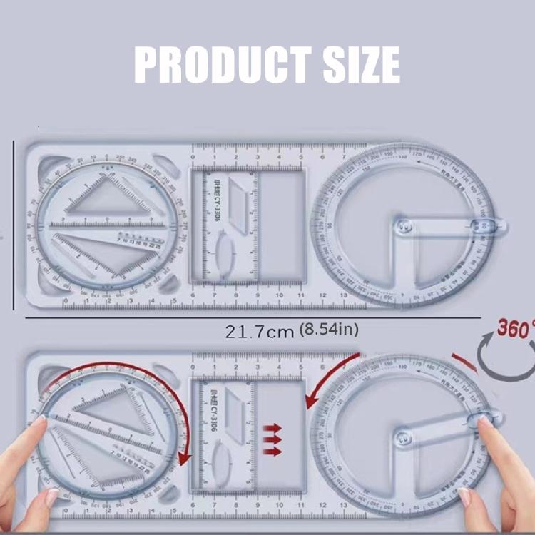 1/2/3 szt. Wielofunkcyjna linijka Linijka pomiarowa Linijka geometryczna Linijka kreślarska do rysowania