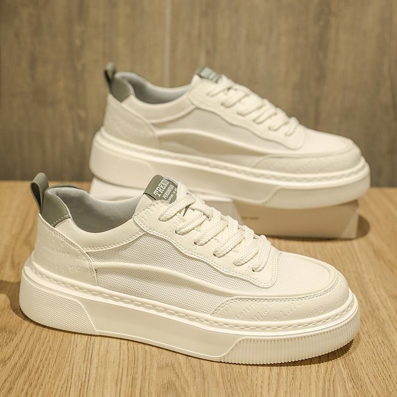 Men's Shoes Summer 2025 New Breathable Mesh Casual Board Shoes Men's High Sense Niche Soft Sole Sports White Shoes