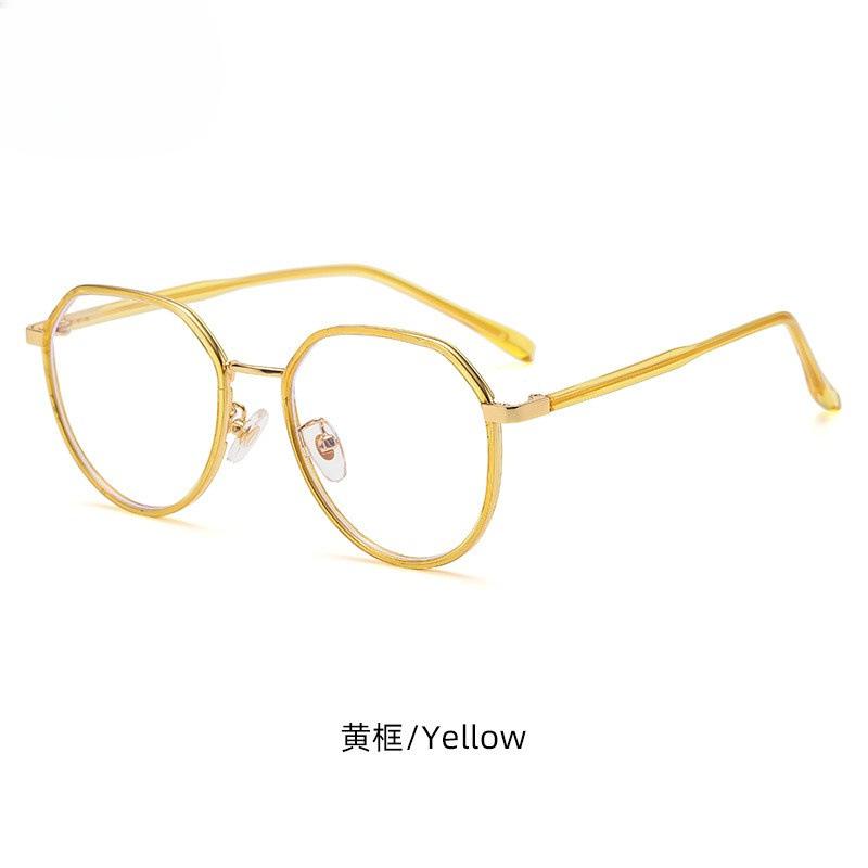 TR90 Retro Polygonal Anti Blue Light Photochromic Glasses Ultra Light Color Frame Computer Glasses for Women