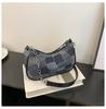 Denim fashion casual bag 2025 popular underarm shoulder bag simple foreign style portable shoulder bag personalized women's bag