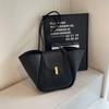 YogodlnsNew Ladies Tote Bag Basket Style Single Shoulder Commuter Bag Pure Color Versatile Handbag Soft PU Material Large Size