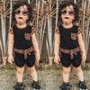 Toddler Kids Baby Girl Summer Outfits Short Sleeve T Shirt Top Leopard Shorts Pants Clothes Set