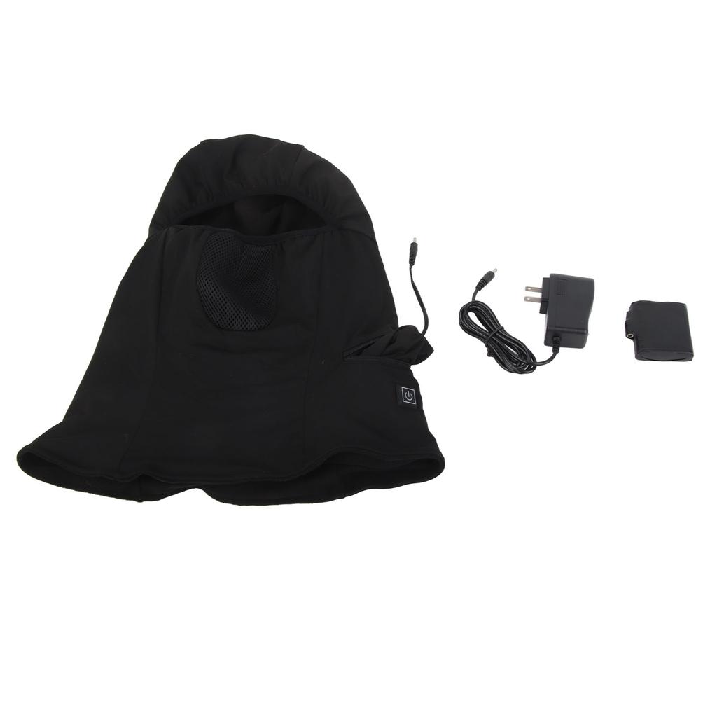 Winter Heated Ski Balaclava Windproof Heated Hat Warm Neck Full Face Shield Snowboard Motorbike