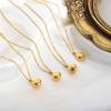 European & American 18K Gold Water Drop Necklace - Titanium Steel, Colorfast, Versatile Clavicle Chain, Retro Hip Hop Niche Jewelry for Women