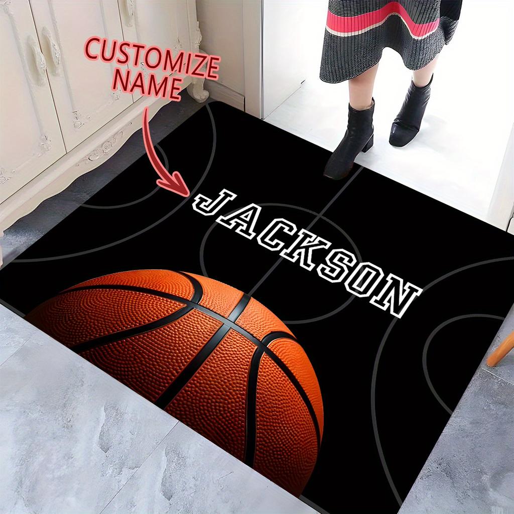 Basketball Court Rug - Non-Slip Soft Sponge Floor Mat for Bedroom, Kitchen, Hallway & Entrance Decor
