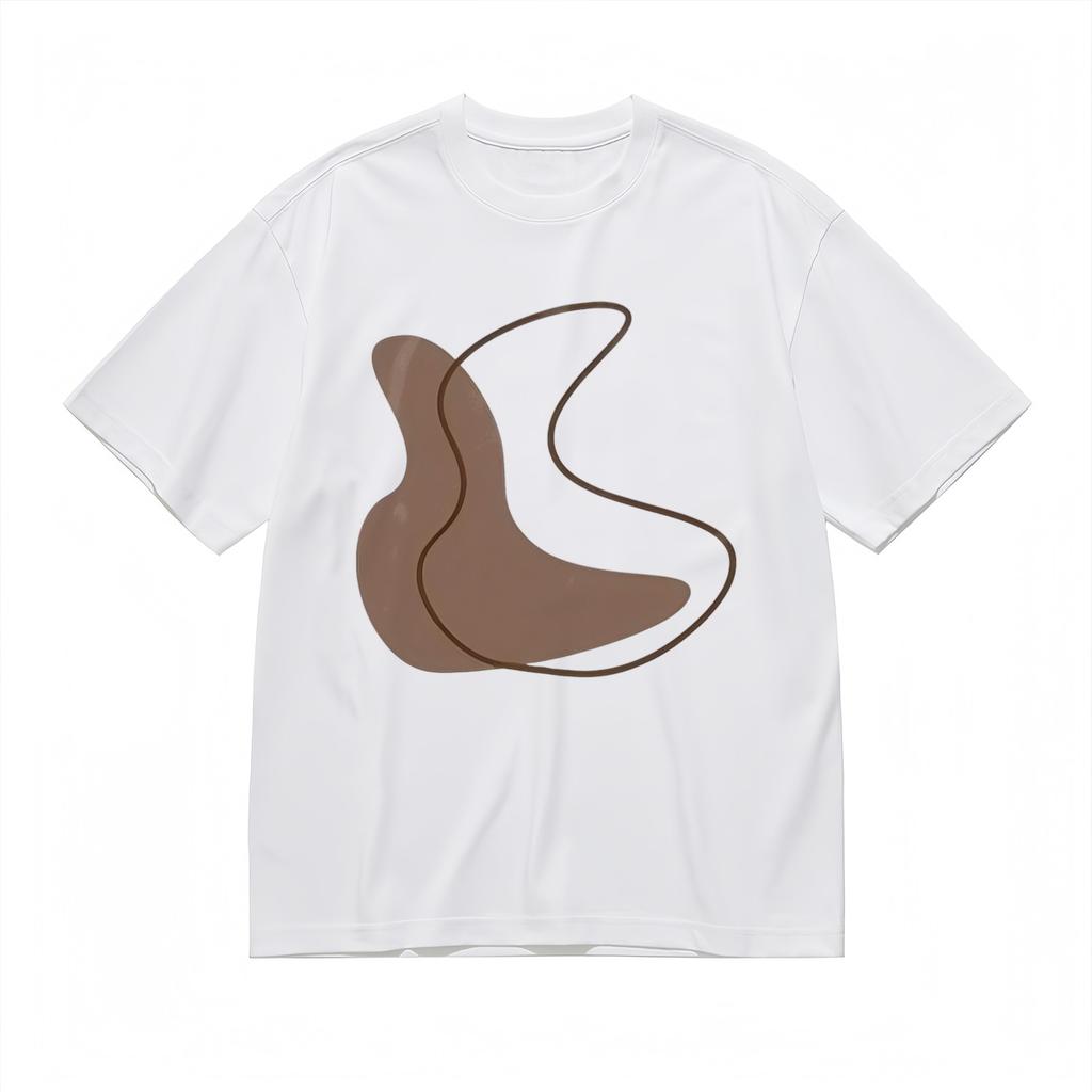 Women's Soft Breathable All Season Classic T-Shirt Mens Womens Tees Top Minimalist Brown Abstract Tee