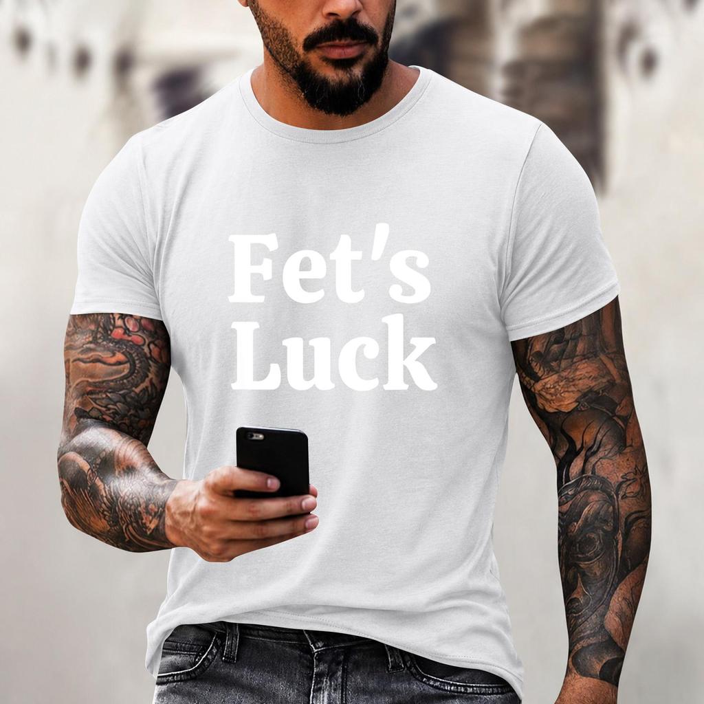 Men's Funny Letter Print Casual Loose Fit Top for Everyday Wear