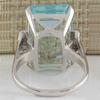 New Fashion Trend Square Light Blue Crystal Zircon Silver Color Ring for Women Elegant Luxury Ladies Wwedding Party  Prem