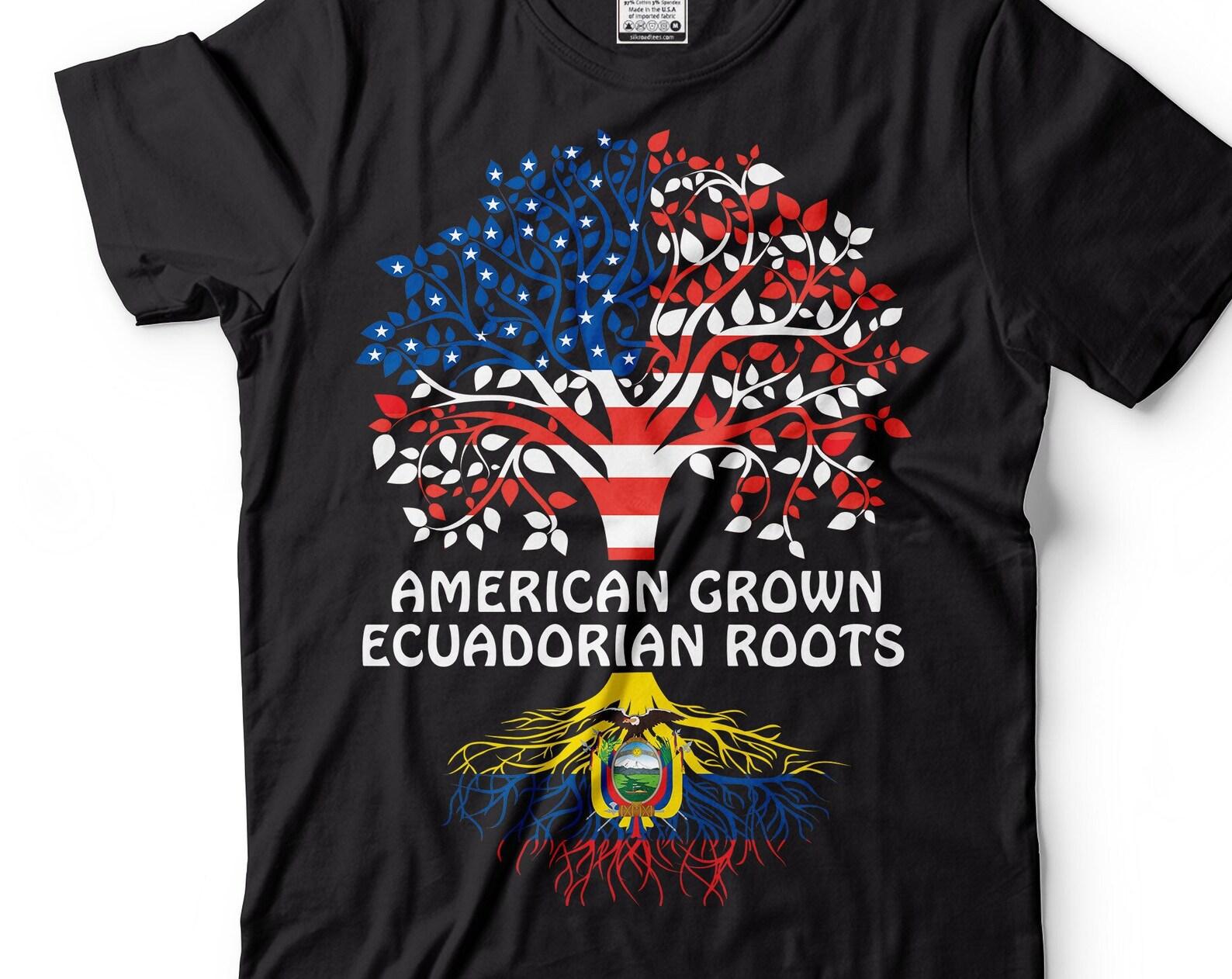 American Grown With Ecuadorian Roots Shirt: USA Ecuador Flag 4XL