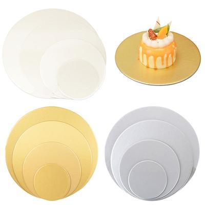 10 STÜCKE Runde Kuchenunterlage 16/18/20/22/24/25cm Gold Silber Weiß Cupcake Kreis Pappe Desserttablett Geburtstagsfeier Deko