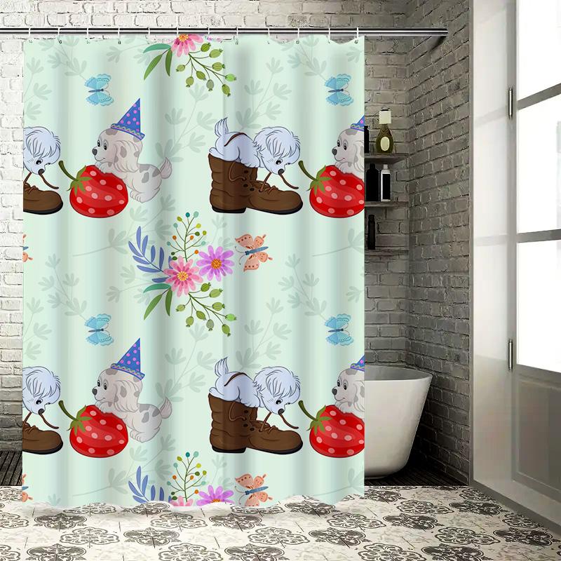 Whimsical Party Gnomes Shower Curtain Perfect for Your Bathroom Decor!