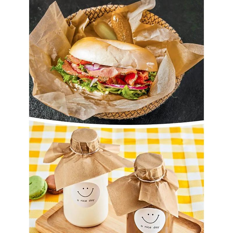 200 PCS Parchment Paper Precut Baking Sheets , Oil-Resistant, High-Temperature Baking Paper for Cooking, Roasting, and Food Prep